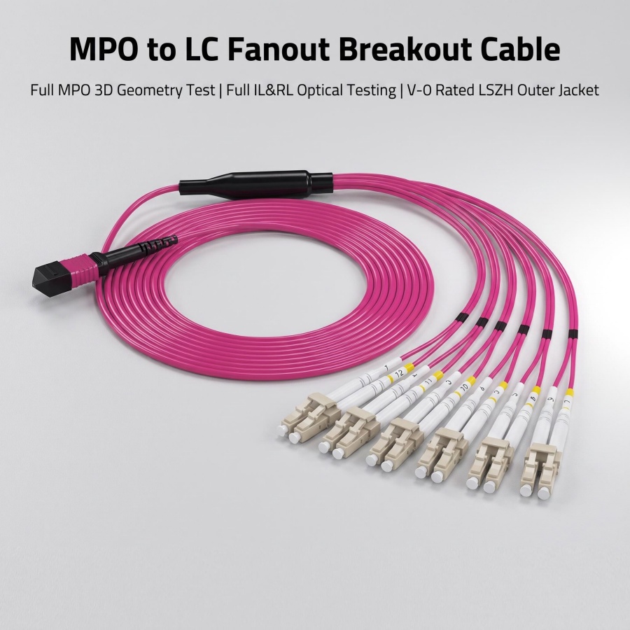 MPO to LC Fanout Breakout Cable