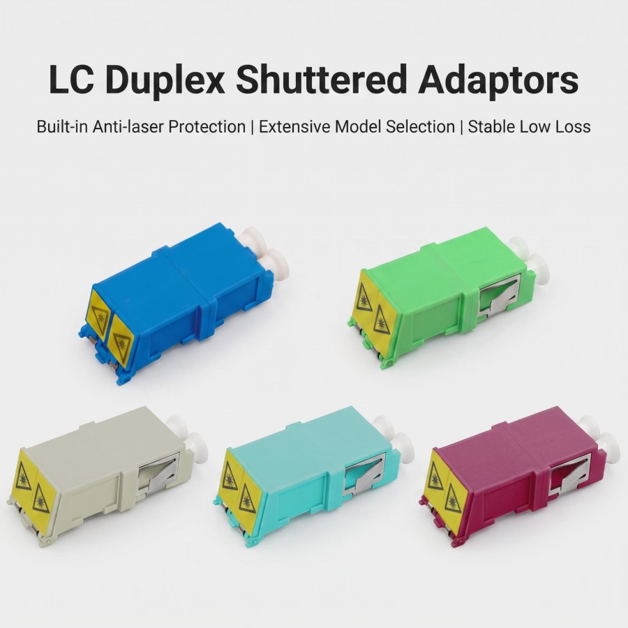 LC Shuttered Fiber Optic Adaptor