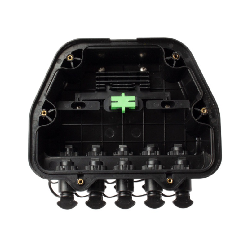 XHT-A08-01 open, compact factory routing with splitter holders and hardened adapters